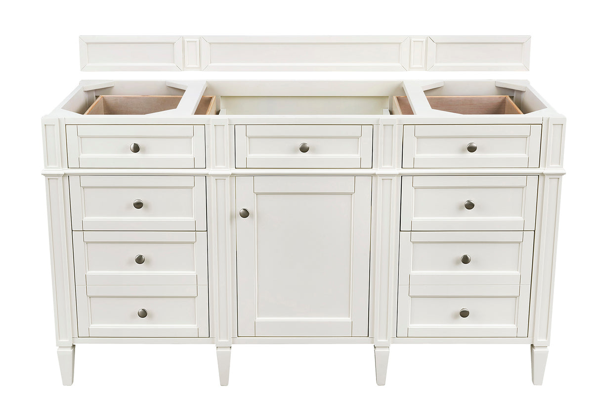 James Martin Vanities Brittany 60" Bright White Single Vanity With 3 CM Phantome Eclos Top