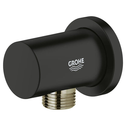Grohe Rainshower™ Matte Black Round Wall Union