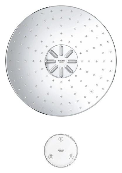 Grohe Rainshower™ 310 Smartconnect 12" 2-Spray 1.75 GPM StarLight Chrome Shower Head With Remote