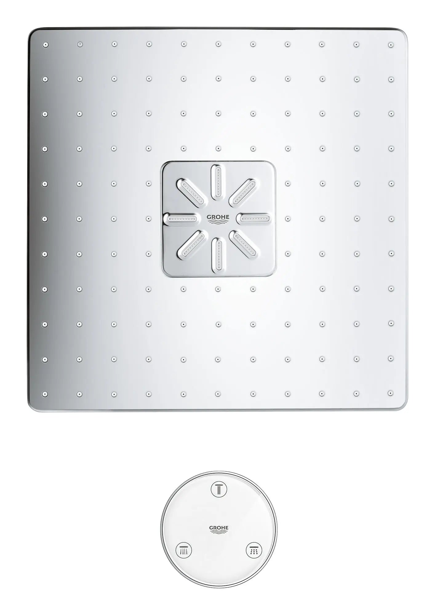 Grohe Rainshower™ 310 SmartConnect 12" 2-Spray 1.75 GPM StarLight Chrome Shower Head With Remote