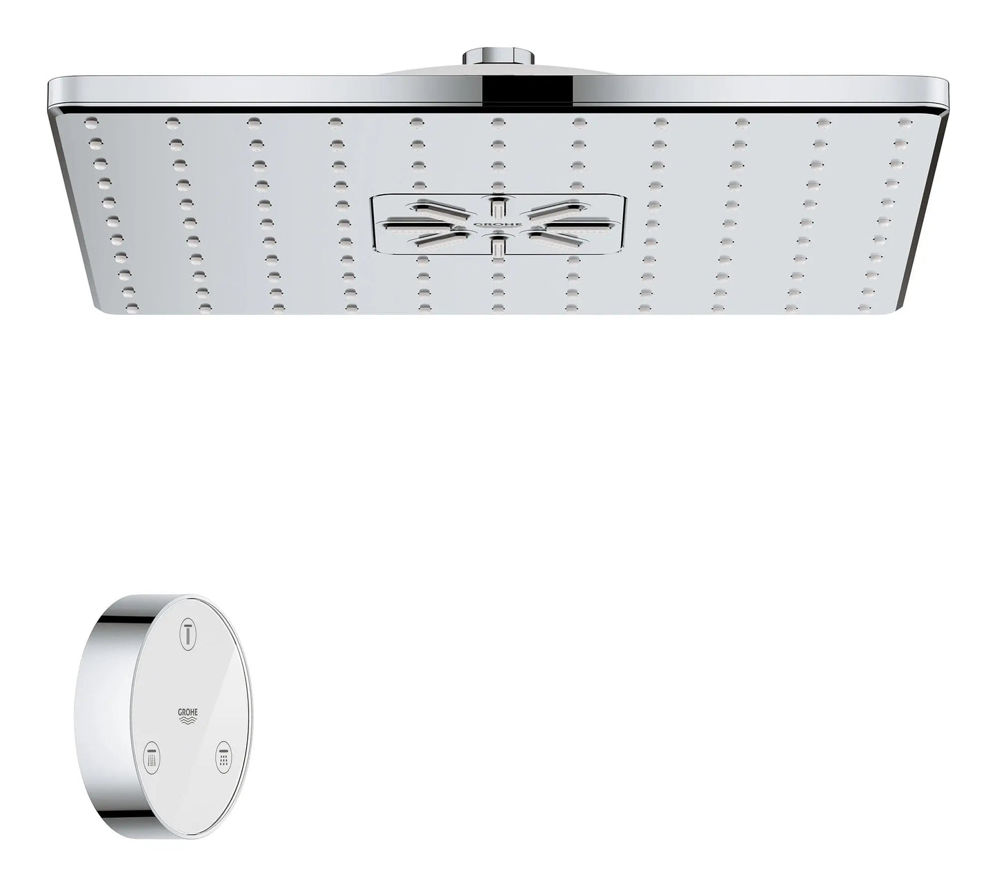 Grohe Rainshower™ 310 SmartConnect 12" 2-Spray 1.75 GPM StarLight Chrome Shower Head With Remote