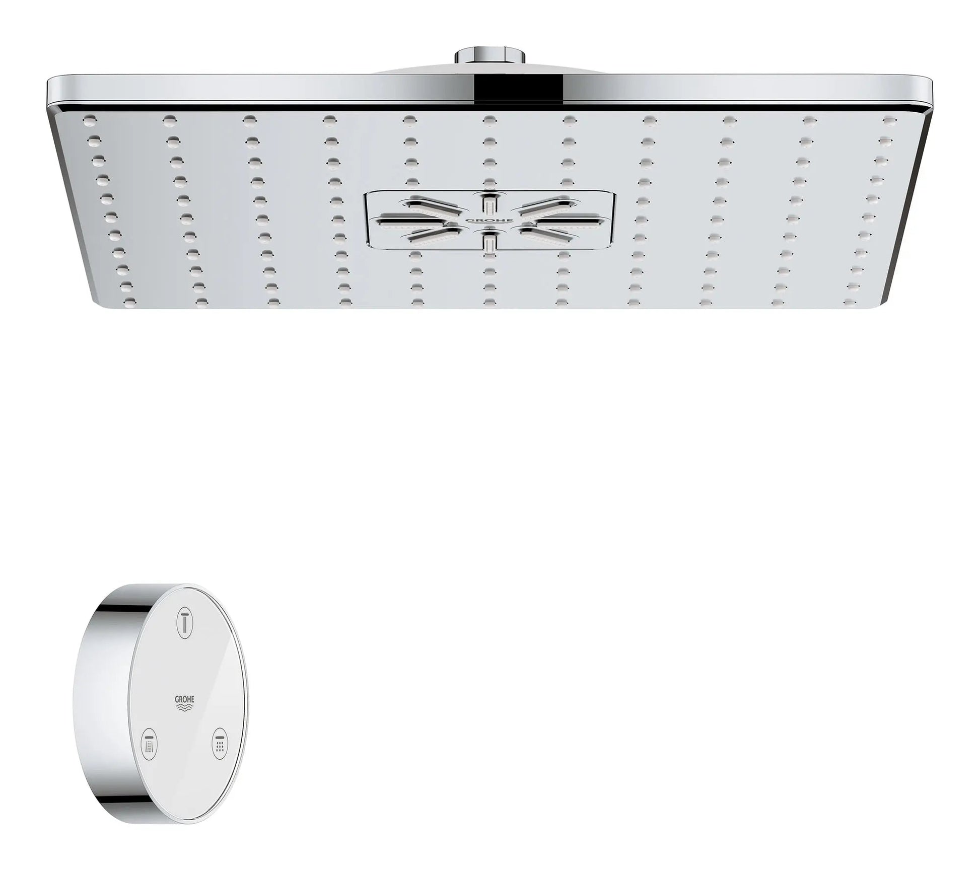 Grohe Rainshower™ 310 SmartConnect 12" 2-Spray 1.75 GPM StarLight Chrome Shower Head With Remote