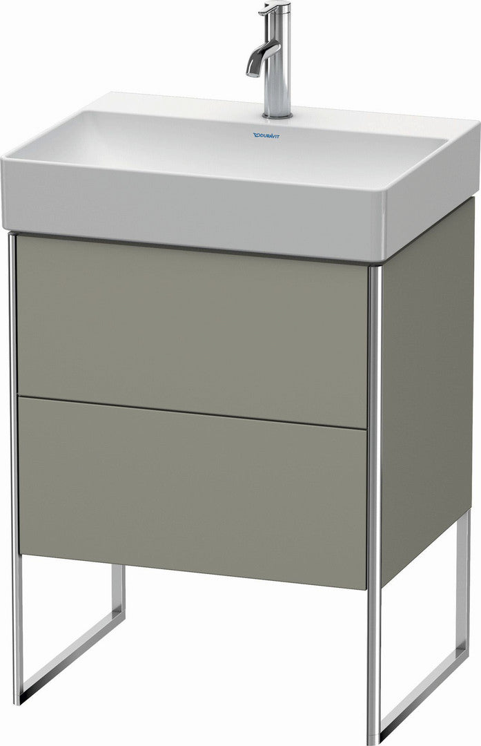 Duravit XSquare 23" Stone Gray Two Drawer Floorstanding Vanity Unit (XS444209292)