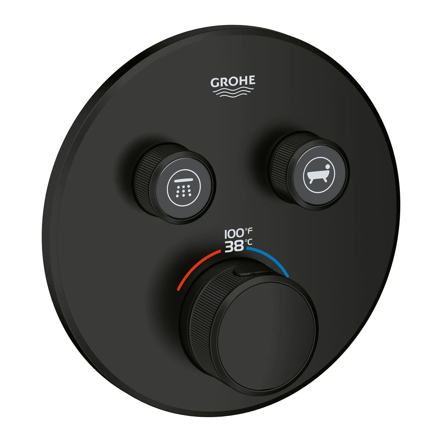 Grohe Grohtherm® SmartControl Matte Black Dual Function Thermostatic Valve Trim