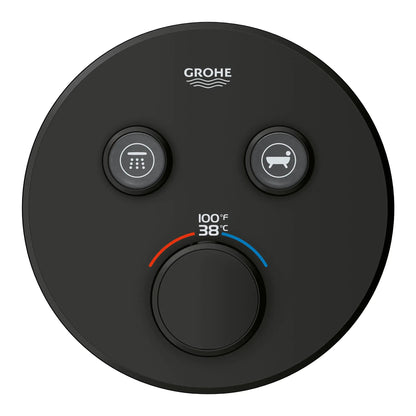 Grohe Grohtherm® SmartControl Matte Black Dual Function Thermostatic Valve Trim