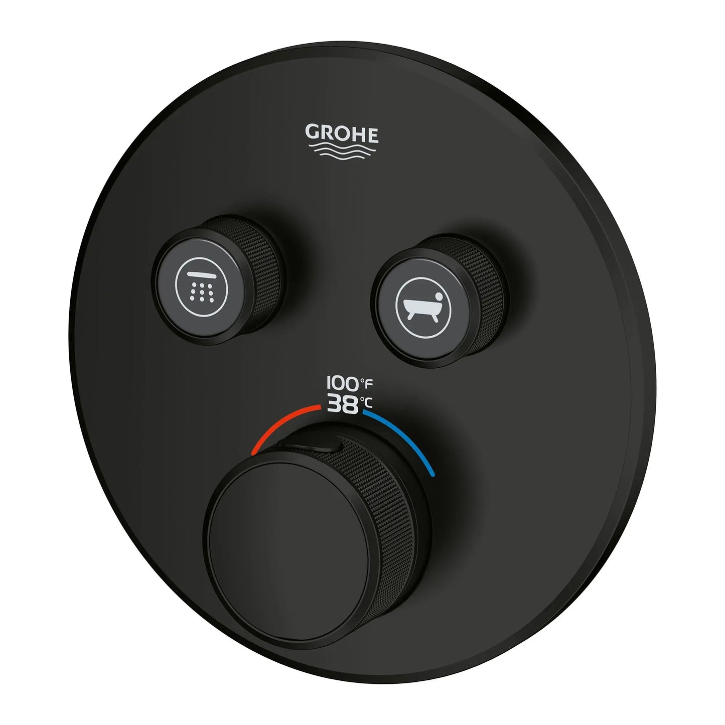 Grohe Grohtherm® SmartControl Matte Black Dual Function Thermostatic Valve Trim