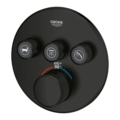 Grohe Grohtherm® SmartControl Matte Black Triple Function Thermostatic Valve Trim