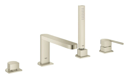 Grohe Plus Brushed Nickel Infinity 4-Hole Single-Handle Deck Mount Roman Tub Faucet With 1.75 GPM Hand Shower