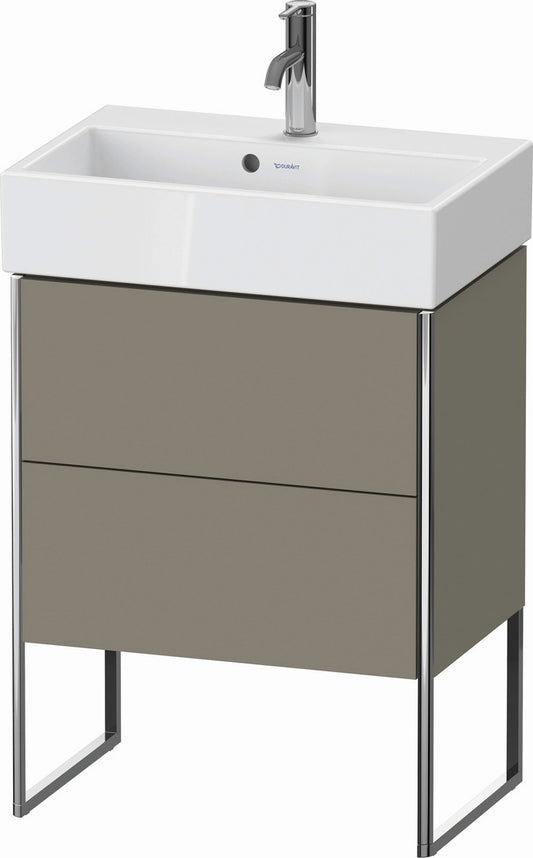 Duravit XSquare 23" Stone Gray Two Drawer Floorstanding Vanity Unit (XS447809292)