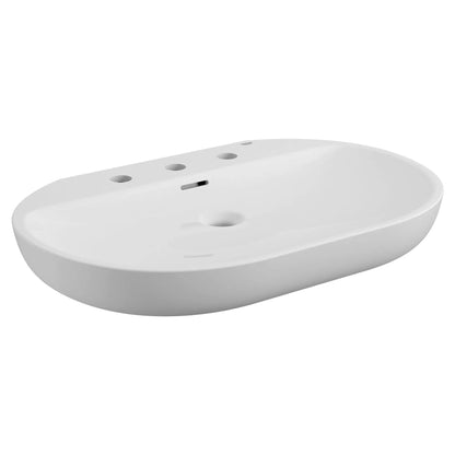 Grohe Essence 27" 3-Hole Wall Mount Alpine White Bathroom Sink