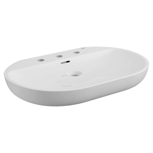 Grohe Essence 27" 3-Hole Wall Mount Alpine White Bathroom Sink
