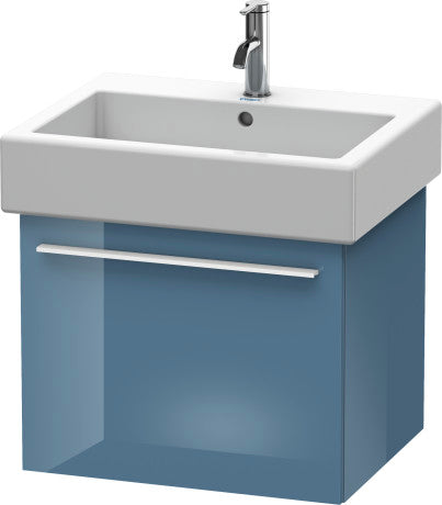 Duravit X-Large 22" x 18" x 17" Stone Blue High Gloss Finish One Drawer Wall-Mounted Vanity Unit (XL604404747)