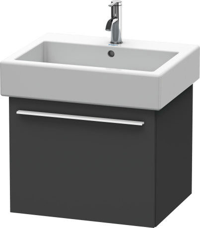 Duravit X-Large 22" x 18" x 17" Graphite Finish One Drawer Wall-Mounted Vanity Unit (XL604404949)