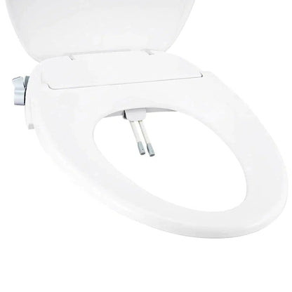 5Seconds B Series 15" White Elongated Non-Electric Soft Close Bidet Toilet Seat With Super Grip Bumpers