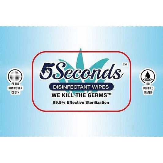 5Seconds Disinfectant Multi Purpose Wipes 10 Sheet Pack