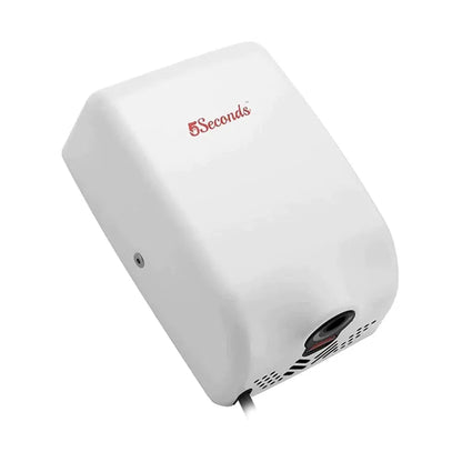 5Seconds Mini Turbo Series 7" White Stainless Steel High Velocity 1000W Touch Free Electric Hand Dryer