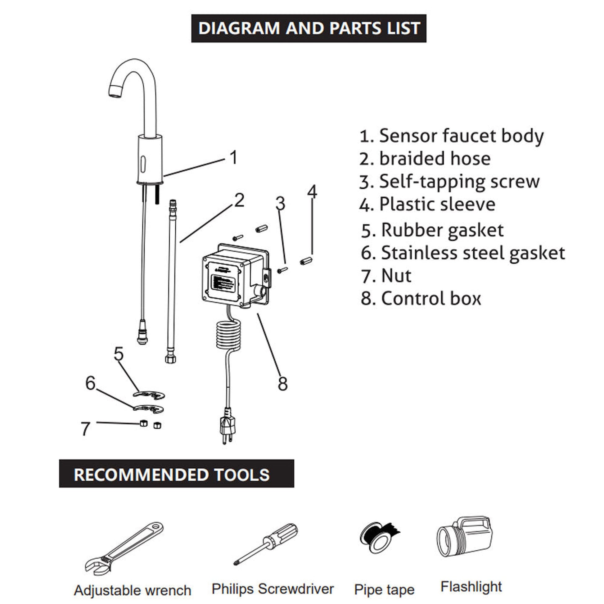 5Seconds Revive Series 5" Chrome Touchless Faucet With Temperature Control