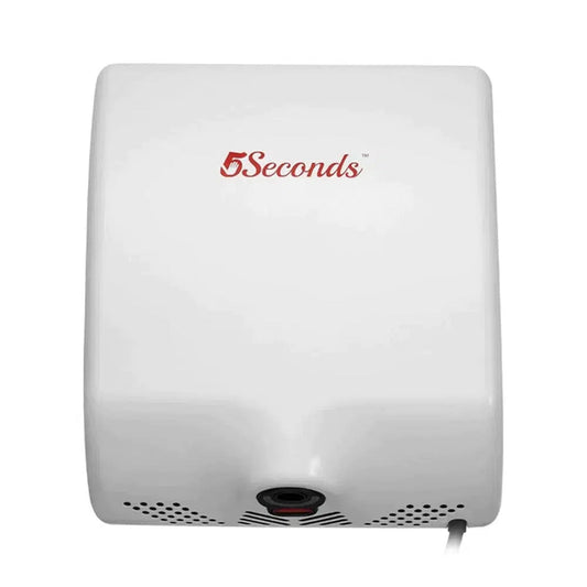 5Seconds Ultimate Series 11" White Stainless Steel High Velocity 1000W Touch Free Electric Hand Dryer