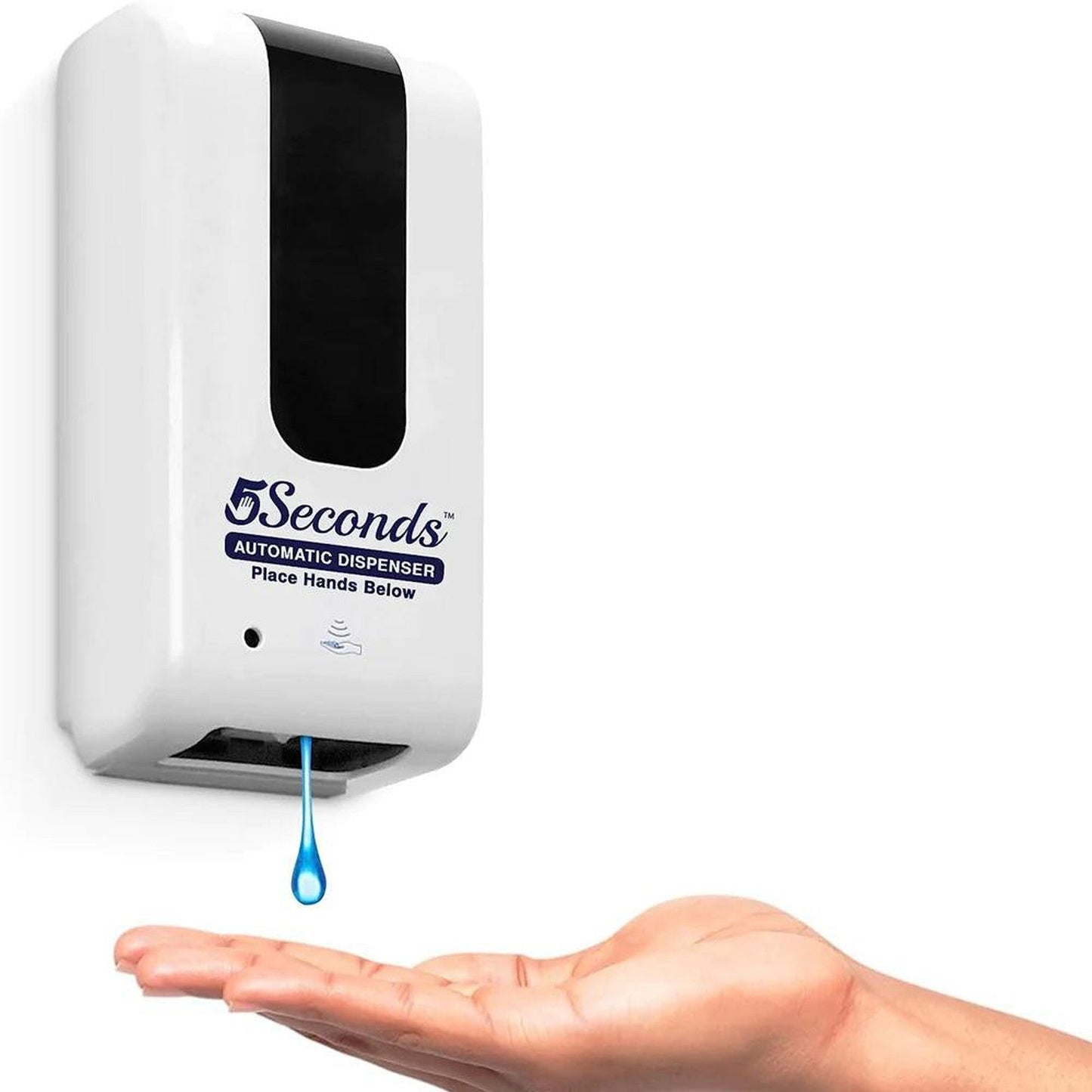 5Seconds Zoho Series 6" White Touchless Automatic Wall-Mount Liquid Soap Dispenser With Infrared Sensor