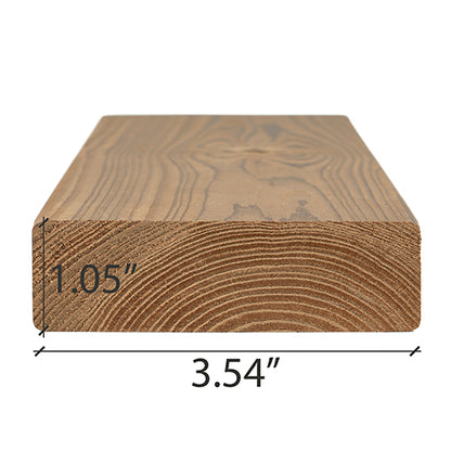 PROSAUNAS Thermo-Spruce 2x4 10' Thermally-Modified Smooth 4 Sides Eased Edges SHP Sauna Bench Material