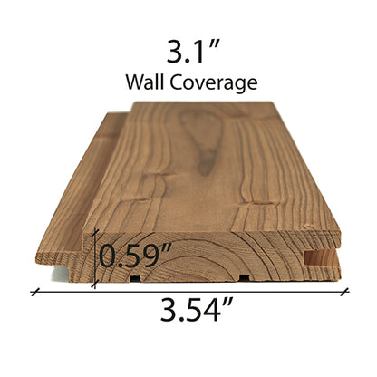 PROSAUNAS Thermo-Spruce 1x4 5' Thermally-Modified Tongue & Groove Nickel-Gap STS4 Sauna Wall Material