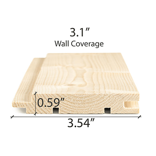 PROSAUNAS Spruce 1x4 12' Tongue & Groove Nickel-Gap STS4 Sauna Wall Material