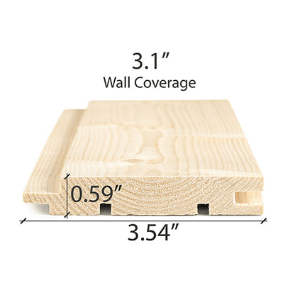 PROSAUNAS Spruce 1x4 5' Tongue & Groove Nickel-Gap STS4 Sauna Wall Material