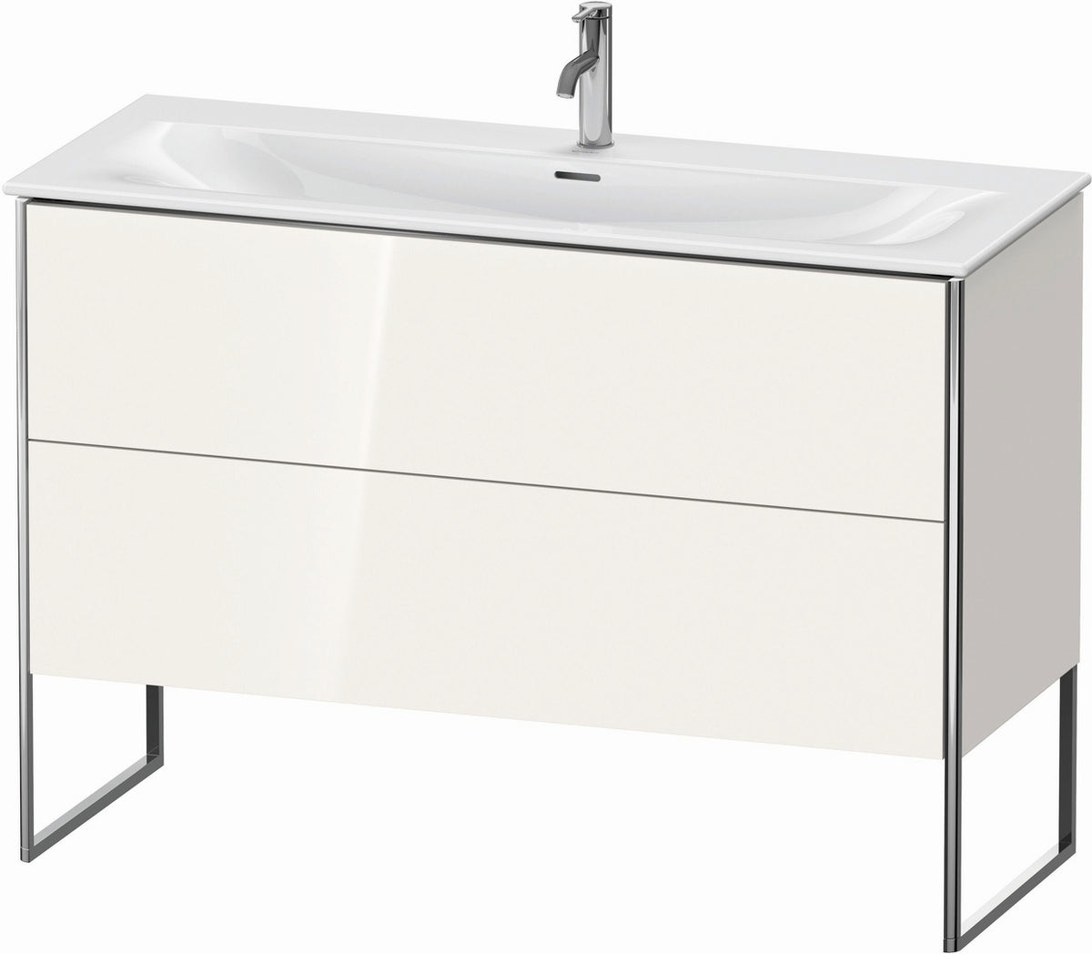 Duravit XSquare 48" White High Gloss Two Drawer Floorstanding Vanity Unit (XS452602222)