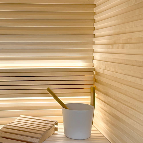 PROSAUNAS Aspen Grace 2" x 3" x 10' Natural Aspen Wood Tongue & Groove, STS4 Profile Sauna Wall Paneling