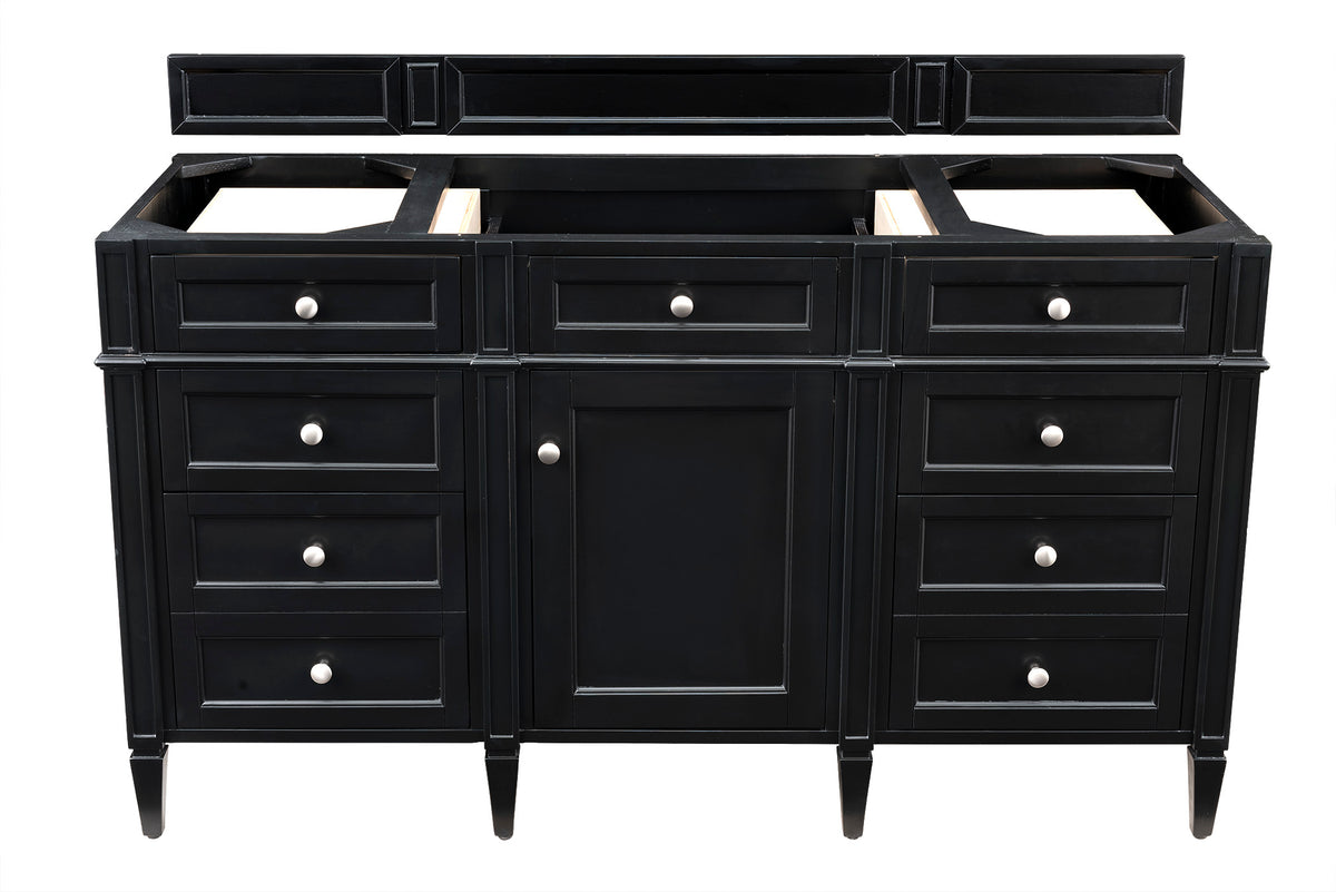 James Martin Vanities Brittany 60" Black Onyx Single Vanity With 3 CM Phantome Eclos Top