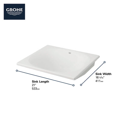 Grohe Eurocube® 21" Alpine White Undermount Bathroom Sink
