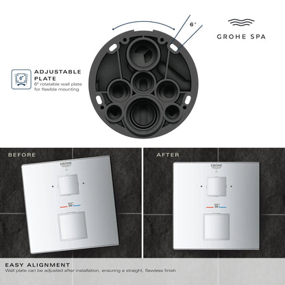 Grohe Grohtherm Cube® Dual Function 2-Handle StarLight Chrome Thermostatic Valve Trim