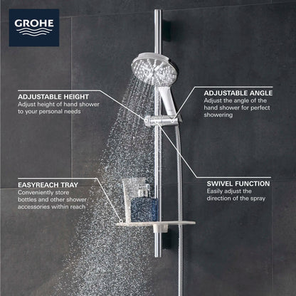 Grohe Rainshower SmartActive 24" 1.75 GPM 3-Spray StarLight Chrome Shower Slide Bar Kit