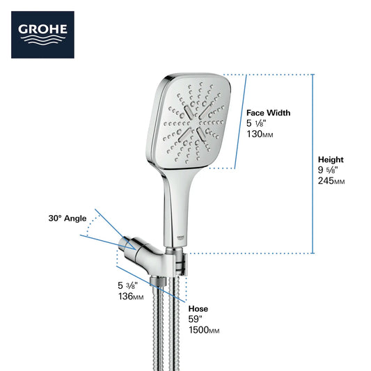 Grohe Rainshower™ SmartActive 1.75 GPM 3 Sprays Brushed Nickel Infinity Hand Shower