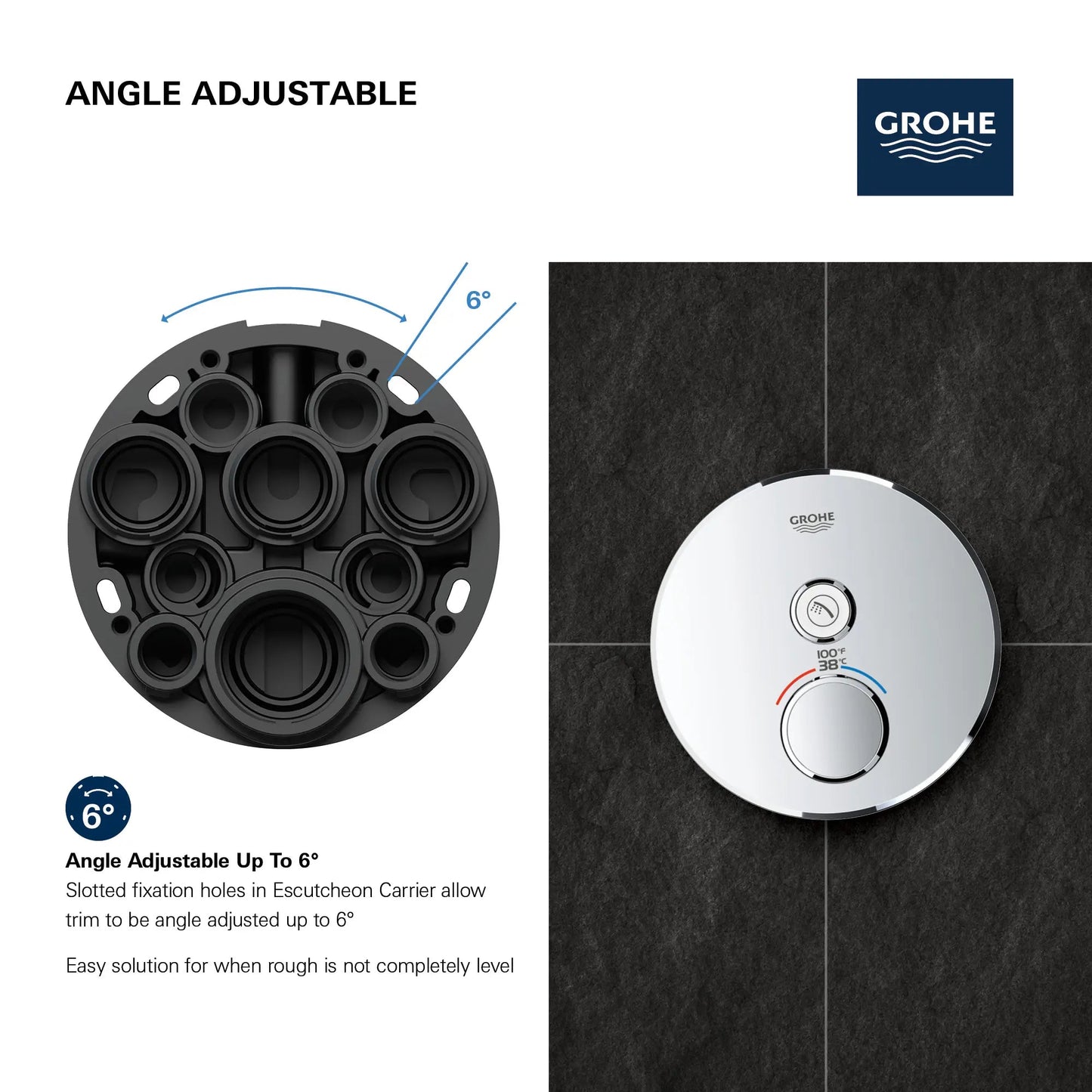 Grohe Grohtherm® SmartControl Single Function StarLight Chrome Thermostatic Valve Trim