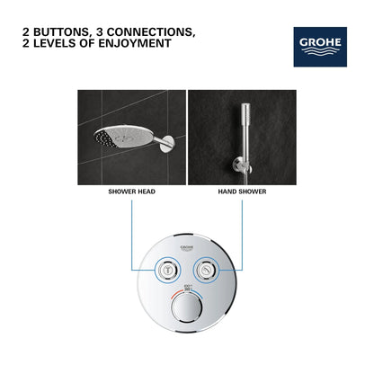 Grohe Grohtherm® SmartControl Moon White Dual Function Thermostatic Round Valve Trim