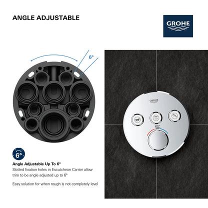 Grohe Grohtherm® SmartControl Moon White Triple Function Thermostatic Round Valve Trim