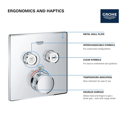 Grohe Grohtherm® Moon White SmartControl Dual Function Thermostatic Valve Trim