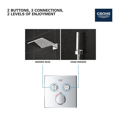 Grohe Grohtherm® Moon White SmartControl Dual Function Thermostatic Valve Trim