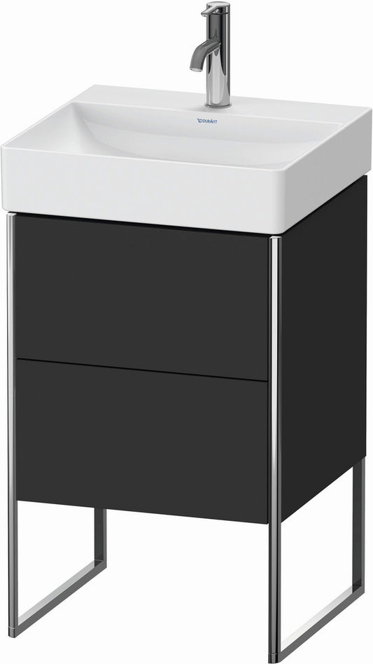 Duravit XSquare 19" Graphite Two Drawer Floorstanding Vanity Unit (XS443908080)