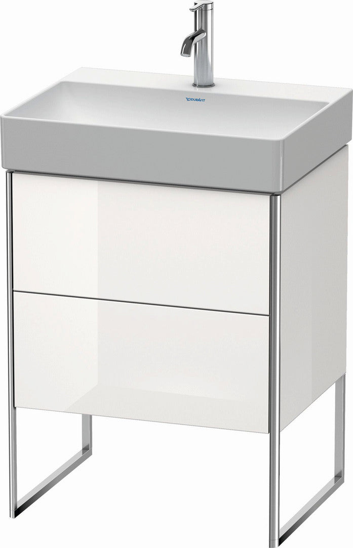 Duravit XSquare 23" White High Gloss Two Drawer Floorstanding Vanity Unit (XS444208585)