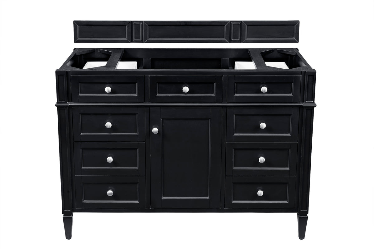 James Martin Vanities Brittany 48" Black Onyx Single Vanity With 3 CM Tajnar Eclos Top and FreePower Wireless Charger