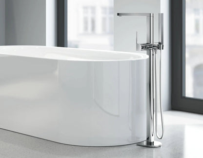 Grohe Plus Single-Handle StarLight Chrome Freestanding Tub Faucet With 1.75 GPM Hand Shower