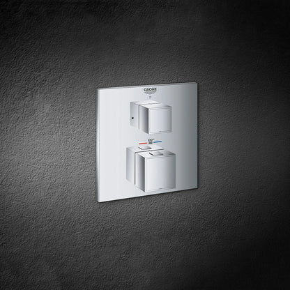 Grohe Grohtherm Cube® Dual Function 2-Handle StarLight Chrome Thermostatic Valve Trim