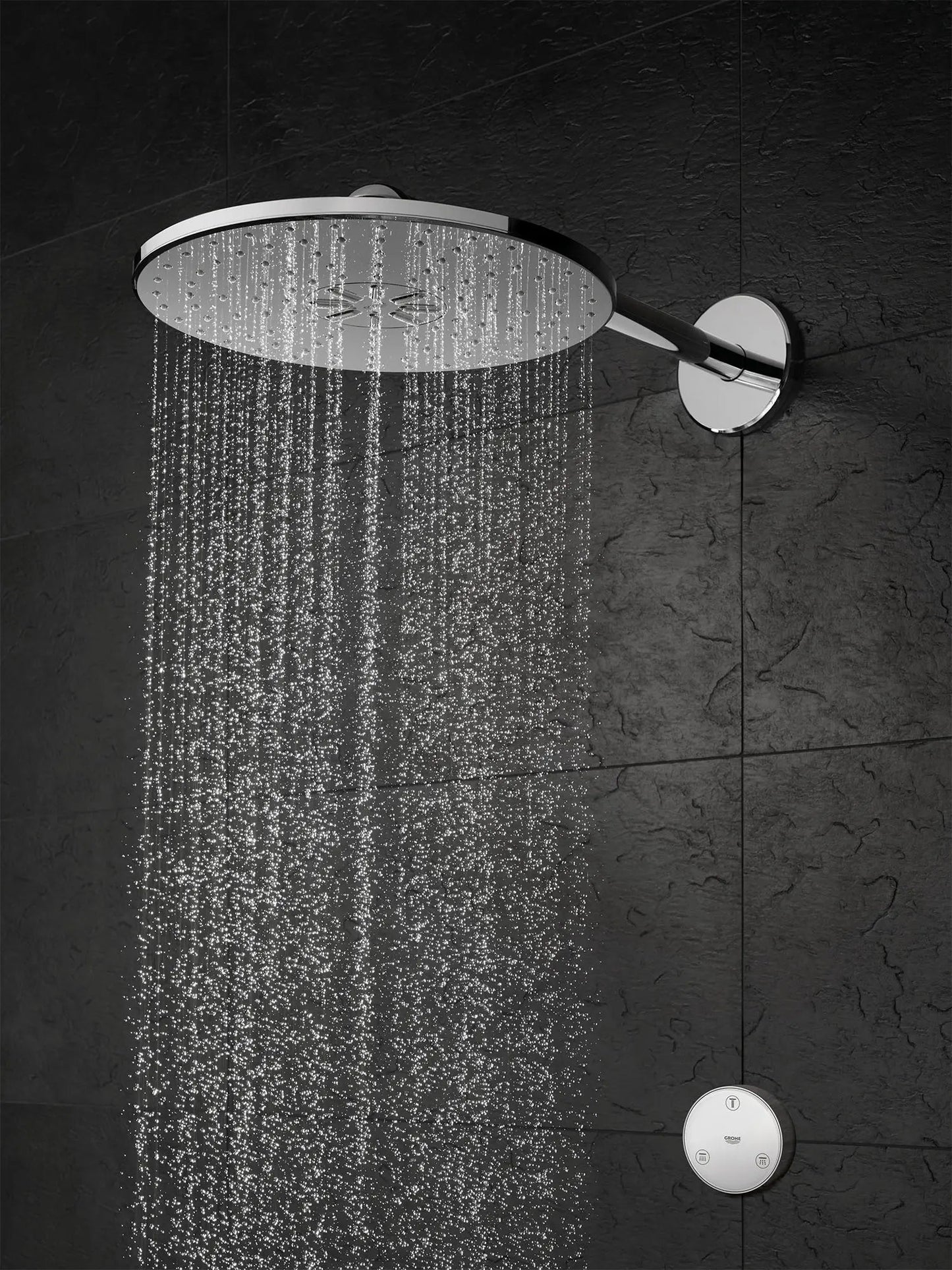 Grohe Rainshower™ 310 Smartconnect 12" 2-Spray 1.75 GPM StarLight Chrome Shower Head With Remote