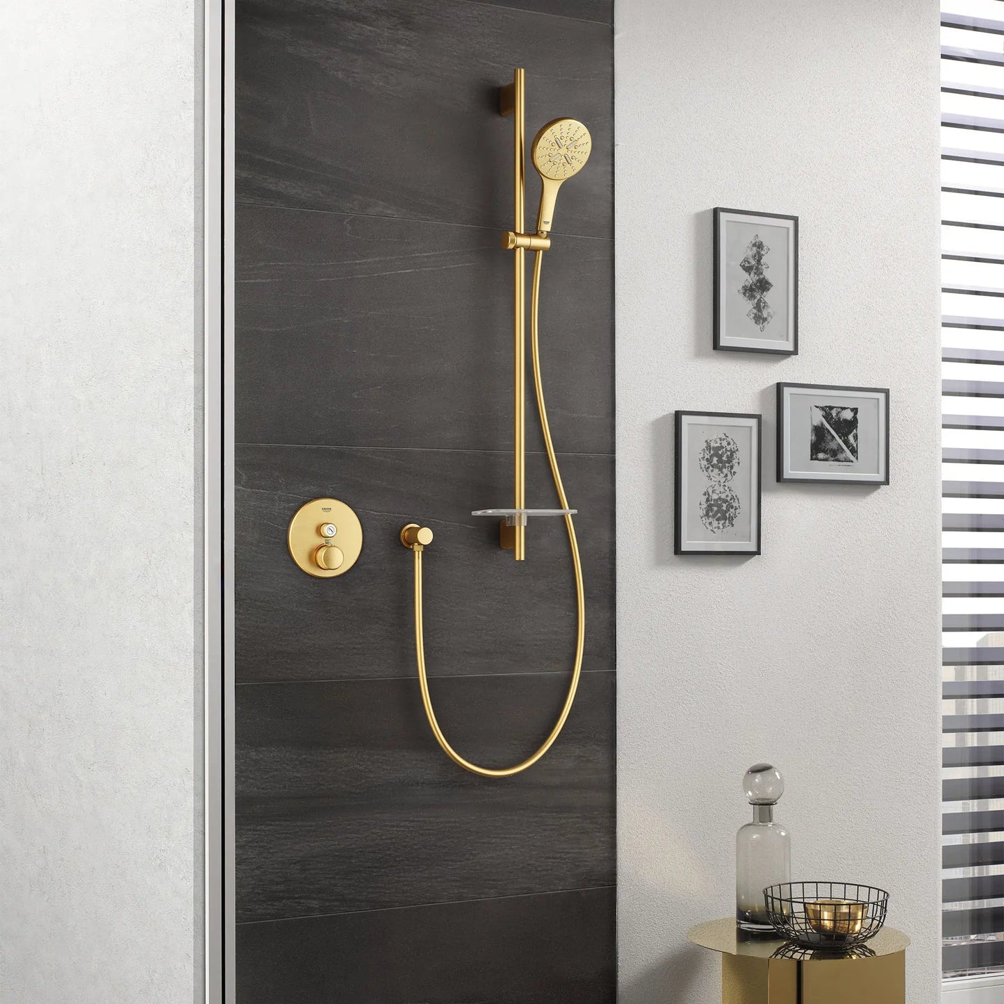 Grohe Grohtherm® SmartControl Single Function Brushed Cool Sunrise Thermostatic Valve Trim