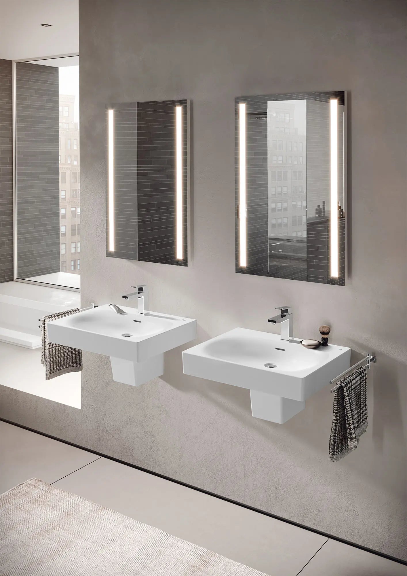 Grohe Eurocube® 24" 1-Hole Wall Mount Alpine White Bathroom Sink