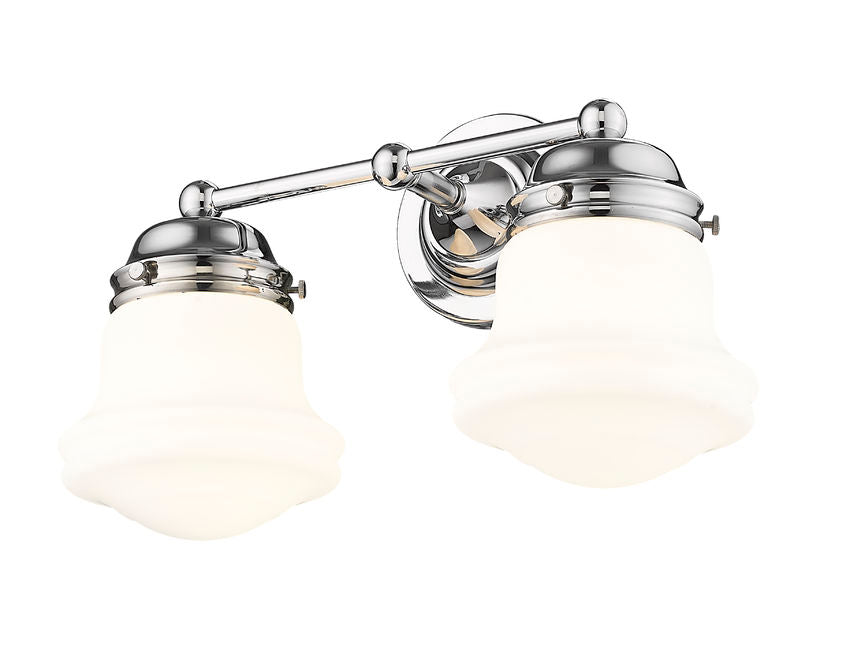 Z-Lite Vaughn 16" 2-Light Chrome Steel Frame Matte Opal Glass Shade Vanity Light