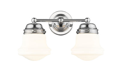 Z-Lite Vaughn 16" 2-Light Chrome Steel Frame Matte Opal Glass Shade Vanity Light