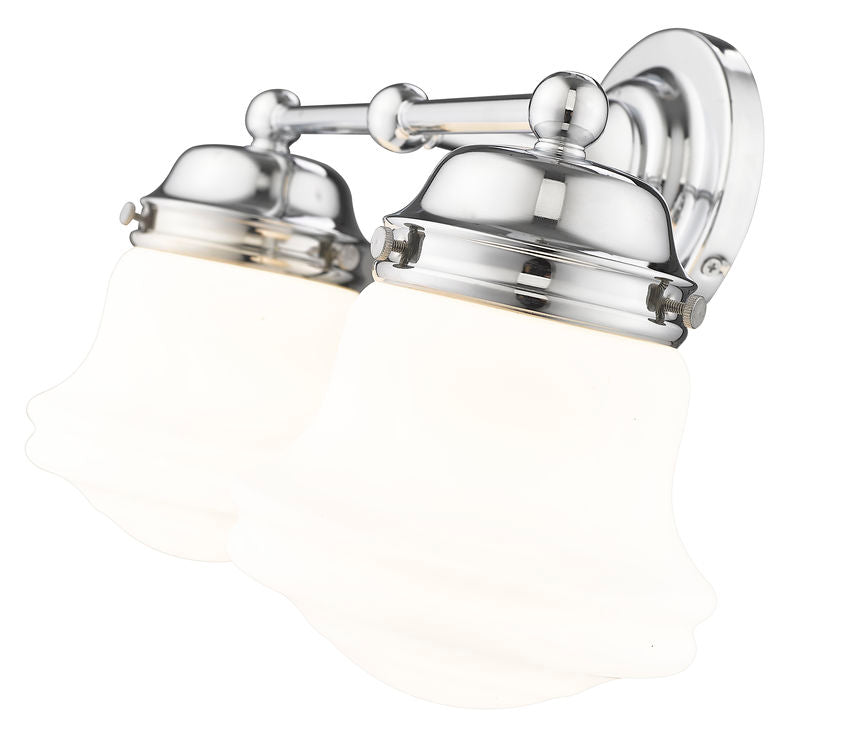Z-Lite Vaughn 16" 2-Light Chrome Steel Frame Matte Opal Glass Shade Vanity Light